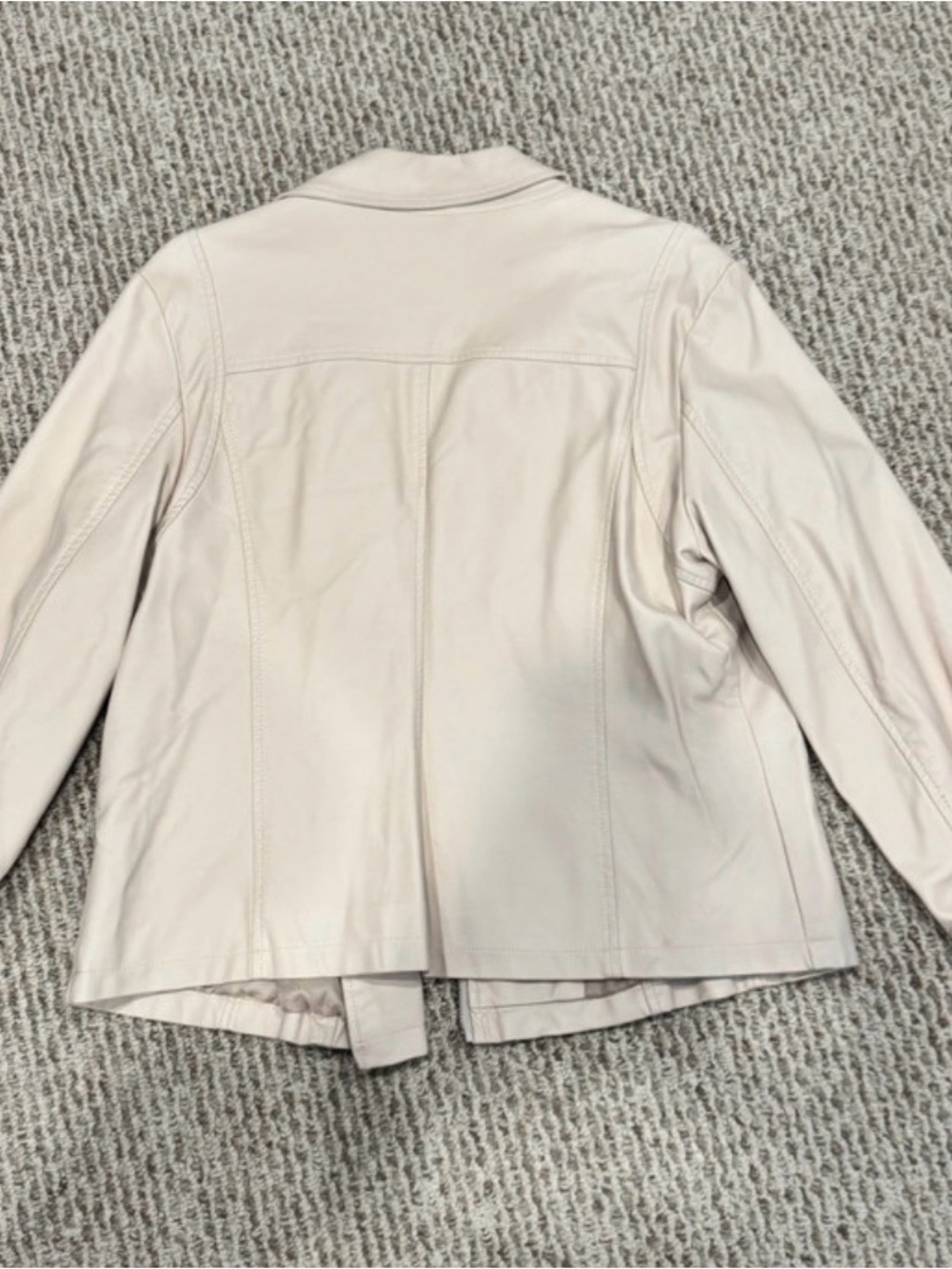 Max Studio Baby Pink Faux Leather Moto Jacket Coquette Sexy Girl Feminine XL - Picture 3 of 8